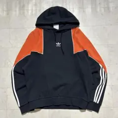 adidas アディダス スウェットパーカー ブラック オレンジ