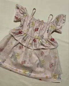 美品ディズニープリンセスフリル水着130cmピンク