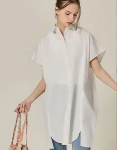 新品 オーバーサイズ半袖シャツワンピースcocaオリジナル （White）タグ付