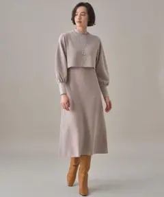 ANAYI　アナイ メリノウール アンサンブルニットワンピース