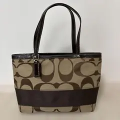 COACH ミニトートバッグ ベージュ/ブラウン