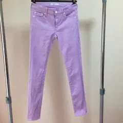 アズール ベーシック★カラー スキニー デニム パープル S