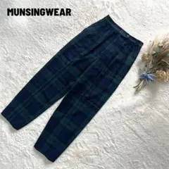 マンシングウェア ウール混 チェック柄テーパードパンツ ゴルフ レディース