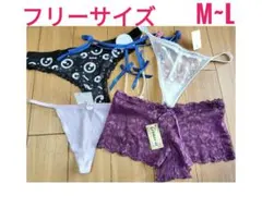 M~L Tバック レース セクシーランジェリー ショーツ 新品 5枚セット