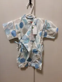 新品未使用　水色　甚平　80センチ　ロンパース