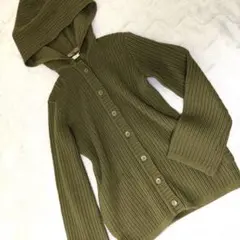 YSL イヴサンローラン フード付き ボタンニット パーカー ロング丈 オールド