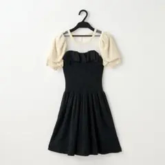 Snidel カシミヤ混 パフスリーブニットワンピース