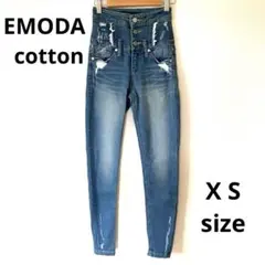 専用ページ　　デニムパンツ　スキニー　ダメージ　ハイウェスト　X S 綿