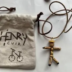 美品】 HENRY CUIR レザー ビーズ ネックレス - メルカリ