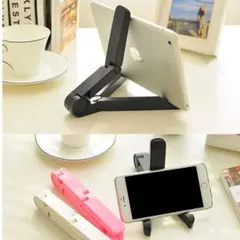 スマートフォン 対応 折りたたみ式スタンド 角度調節可能 コンパクト収納