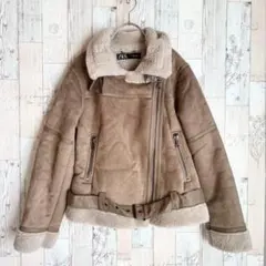 ザラ　レディースフライトジャケット　フェイクムートン　ダブルフェイス