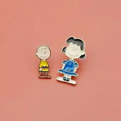 チャーリー・ブラウンとルーシー ピンバッジセット