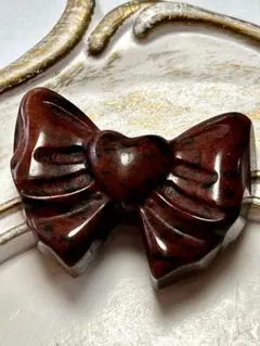 特価品✨レッドジャスパー ボリューミー ハートリボンパーツ✨貫通穴あり