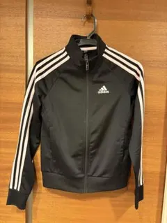 adidas ジャージセット 黒 3本ライン薄いピンク　上155cm下160cm