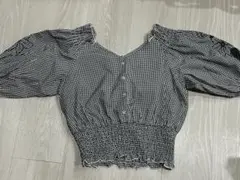 w closet オフショル　チェック　カットソー