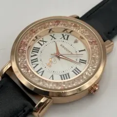 スヌーピー ダイヤモンド＆クリスタル腕時計 ブラック