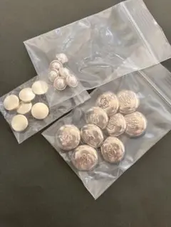 メタルボタン　シルバーカラー3種