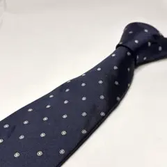 美品☆ヒルトン☆ネクタイ☆イタリア製生地使用☆ネイビー☆紺色☆ドット柄☆940