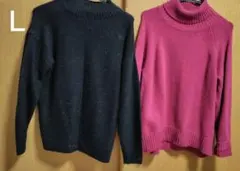 ニット トレーナー まとめ売り L ２枚セット 黒ニット