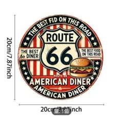 ルート66 アメリカンダイナー サインプレート 20cm
