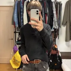 90s old UNIQLO ヘンリーネック　サーマル　グランジ　y2k お兄系