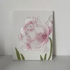 芍薬の花 油彩画 肉筆 原画 額無し - メルカリ