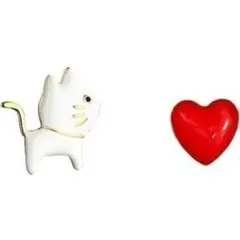 S925シルバー かわいい猫ピアス ハートピアス アクセサリー