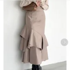 dazzlin バックレースアップアシメマーメイドスカート　ベージュ