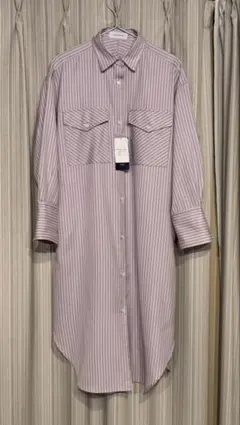 B.C STOCK ストライプ ロングシャツワンピース