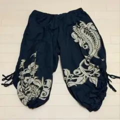 チャイハネ リドラ メンズ サルエルパンツ ペイズリー 麻混 綿 Fのサムネイル
