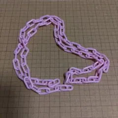 プラスチック製 チェーンパーツ ピンク 1連10個セット約19mm×31mm 