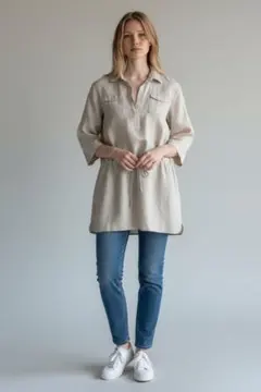 ✨SPICK AND SPAN✨リネン100％ドローストリング チュニック日本製のサムネイル