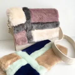 DIANA ダイアナ ショルダーバッグ ファー 付け替え クラッチ アイボリー