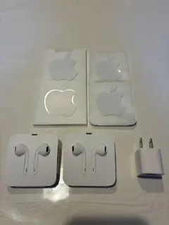 Apple 純正品 イヤホン アダプター、シール まとめ売り