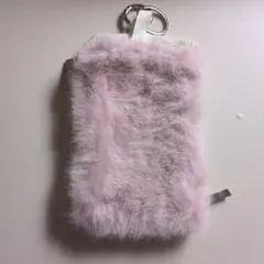 TGC 2025 秋冬 フェイクファー カラビナ付マルチポーチ ピンク