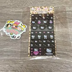 ハローキティブラック ギャル タイルシール【おまけ】パワーパフガールズステッカー