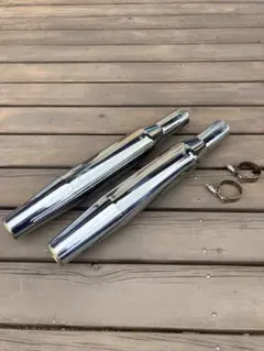 モーターステージ ブラスマフラー ナローコーン メッキ ハーレー