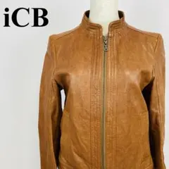 iCB ラムレザージャケット ブラウン 11号L相当 0802-A