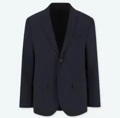 美品 ユニクロ 感動ジャケット（ウルトラライト・コットンライク) ネイビー L