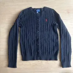 ラルフローレン　黒　ブラック　カーディガン　L/12-14 140 150