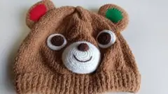 ミキハウスのクマの顔綿ニット帽子