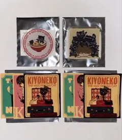 キヨの東キヨドーム キヨ猫ステッカー3枚セット アクリルバッジ