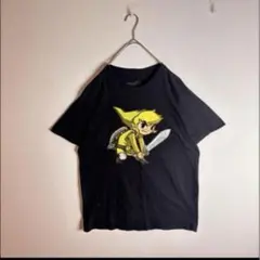 希少　ゼルダの伝説　リンク　風のタクト　Tシャツ　ブラック　古着　ゲーム　レア