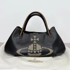 Vivienne Westwood トートバッグ オーブ刺繍 ブラック レザーのサムネイル
