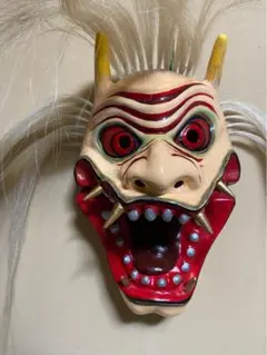 神楽面限定出品 高千穂神楽面（対・白木）神楽 神楽面 夜神楽 伝統 伝統工芸品