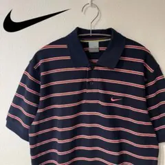 00s 銀タグ NIKE ボーダー ポロシャツ 超希少 swag y2k Lのサムネイル