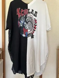 新品 ScoLar スカラー バイカラー 猫 半袖 Tシャツワンピースのサムネイル