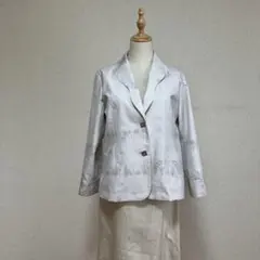 着物リメイク＊大島紬ジャケット＊白大島
