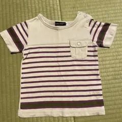 BeBe ベビー Tシャツ 90サイズ 紫と白のストライプ