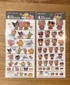 4サイズステッカー 日焼けキティ&日焼けサンリオ 2点セット